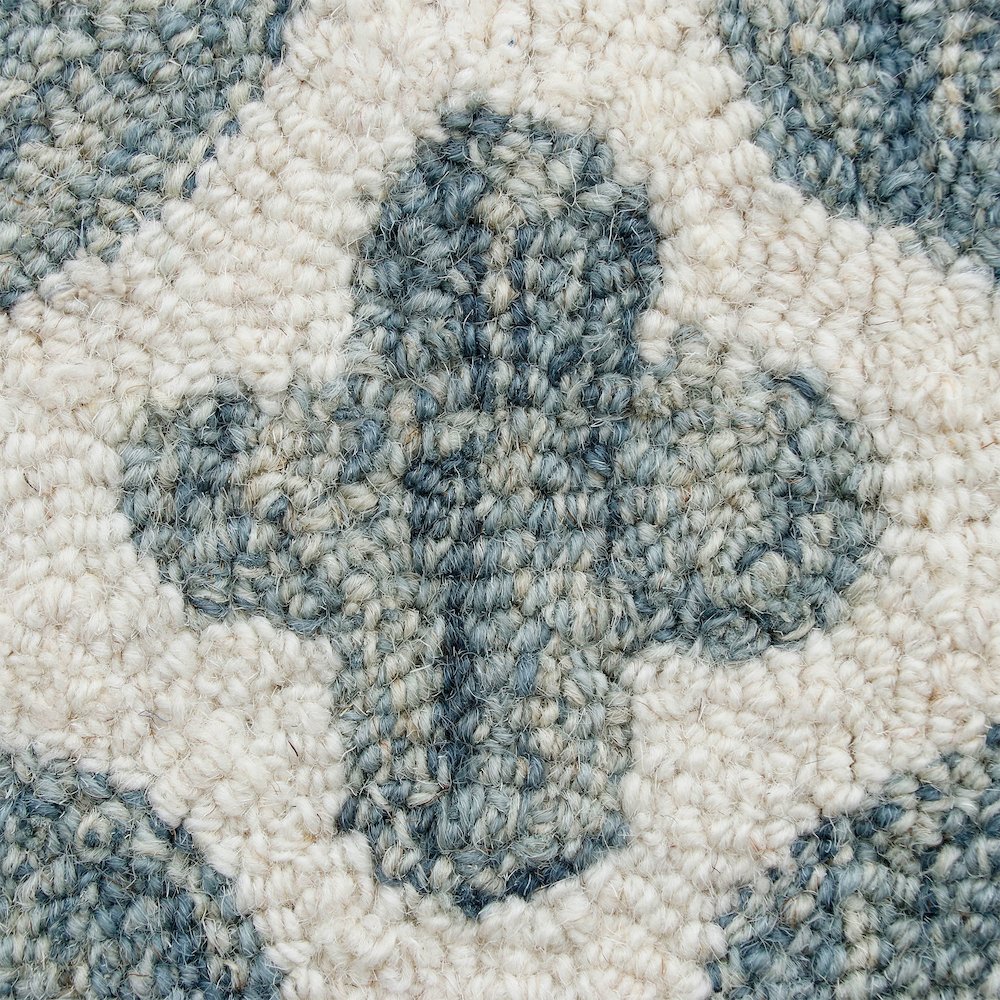 Indigo Floral Hand-Tufted Wool Runner Rug