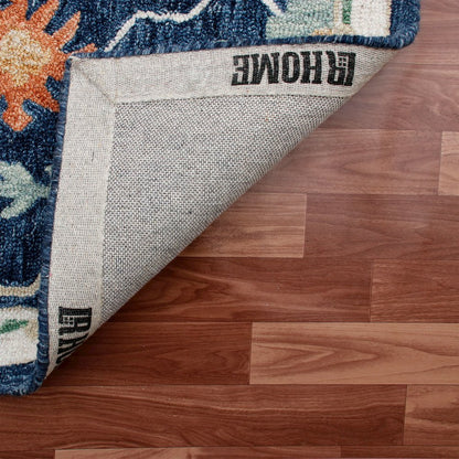 Blue/Multi Floral Hand-Tufted Wool Runner Rug