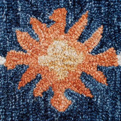 Blue/Multi Floral Hand-Tufted Wool Runner Rug