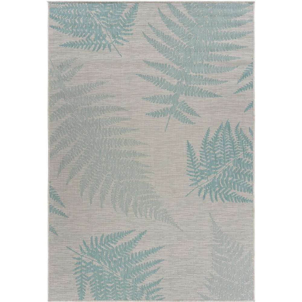 Teal Fallen Fern Indoor/Outdoor Rug