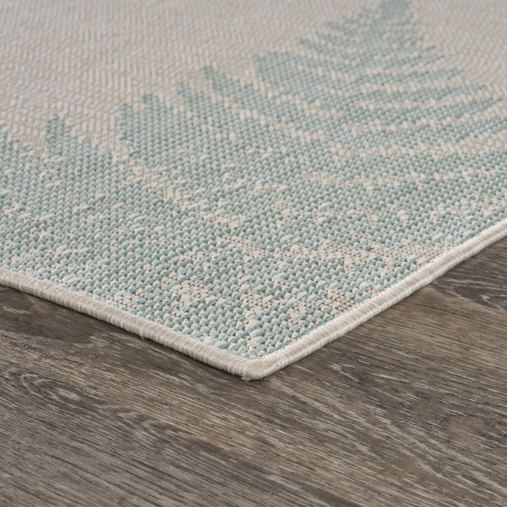 Teal Fallen Fern Indoor/Outdoor Rug