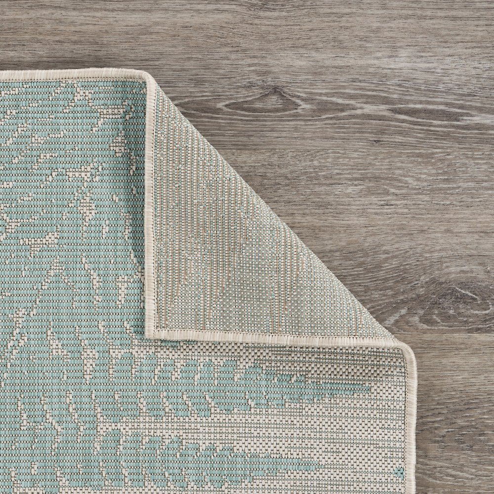 Teal Fallen Fern Indoor/Outdoor Rug