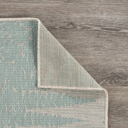 Teal Fallen Fern Indoor/Outdoor Rug