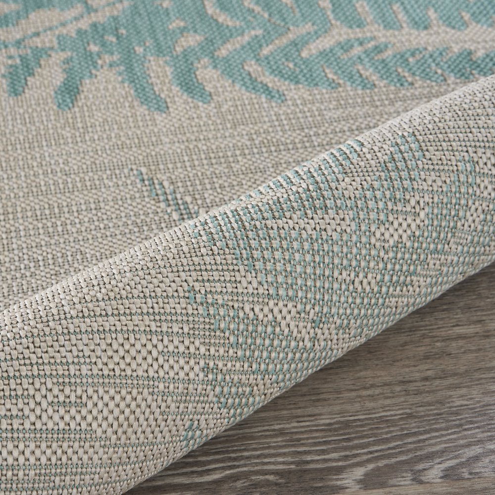 Teal Fallen Fern Indoor/Outdoor Rug