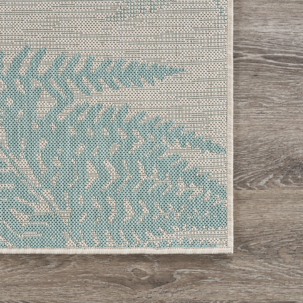 Teal Fallen Fern Indoor/Outdoor Rug