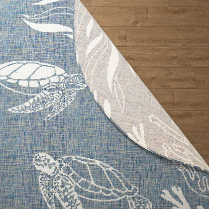 Tropical Turtle Reef Indoor Outdoor Rug