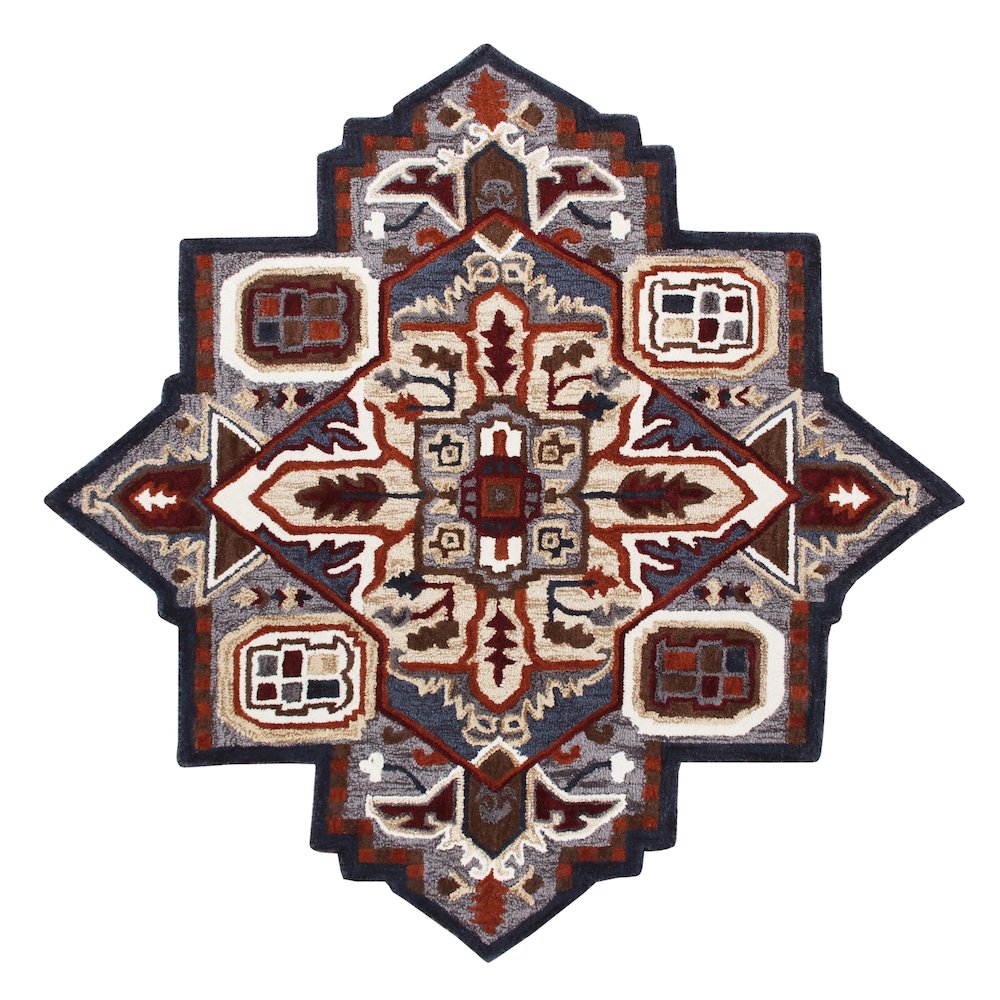 Southwestern Fall Cabin Medallion Shape Rug