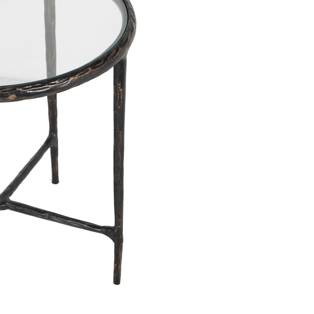 Bronze Industrial Solid Aluminum Hand-Made Round Side Table