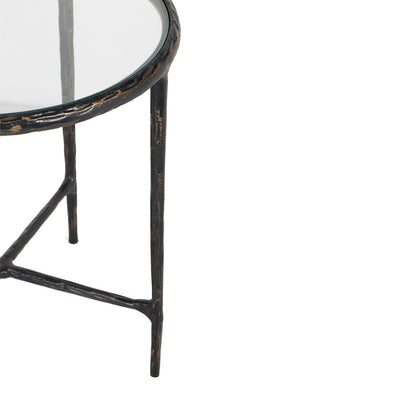 Bronze Industrial Solid Aluminum Hand-Made Round Side Table