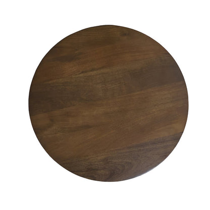 Brown Modern Contemporary Mango Wood Indoor Round Side Table