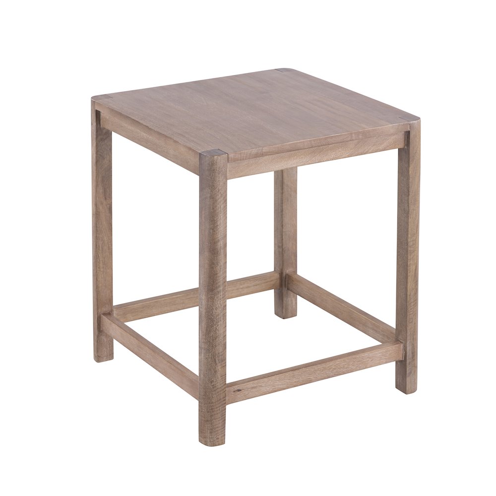 Brown Farmhouse Solid Hand-Made Wood Side Table