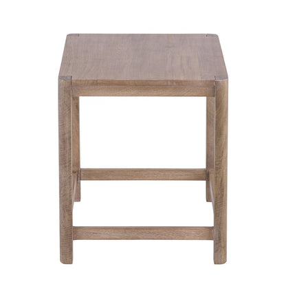 Brown Farmhouse Solid Hand-Made Wood Side Table