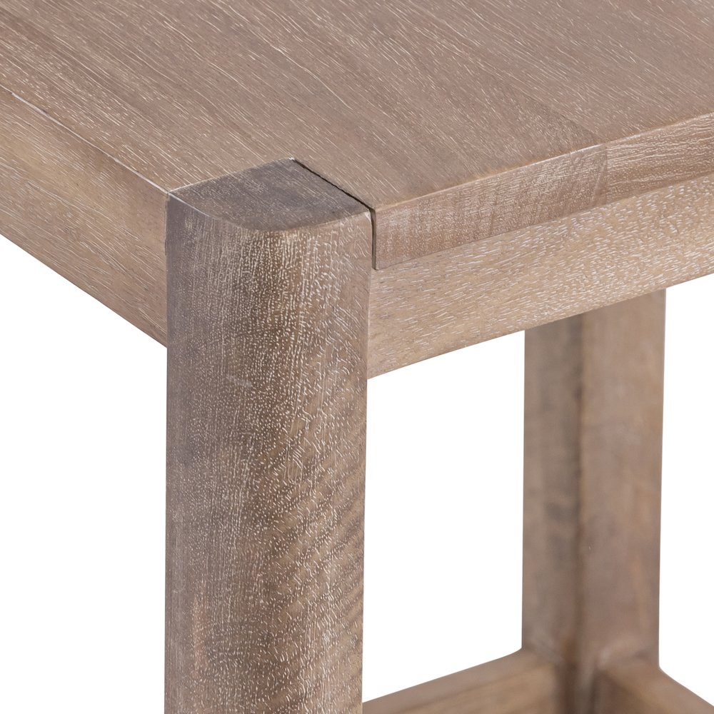 Brown Farmhouse Solid Hand-Made Wood Side Table