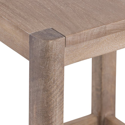 Brown Farmhouse Solid Hand-Made Wood Side Table