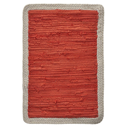 Vitality Orange Bordered Hand-Loomed Rectangular Placemat, Set of 4