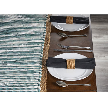 Striped Blue Bordered Table Runner