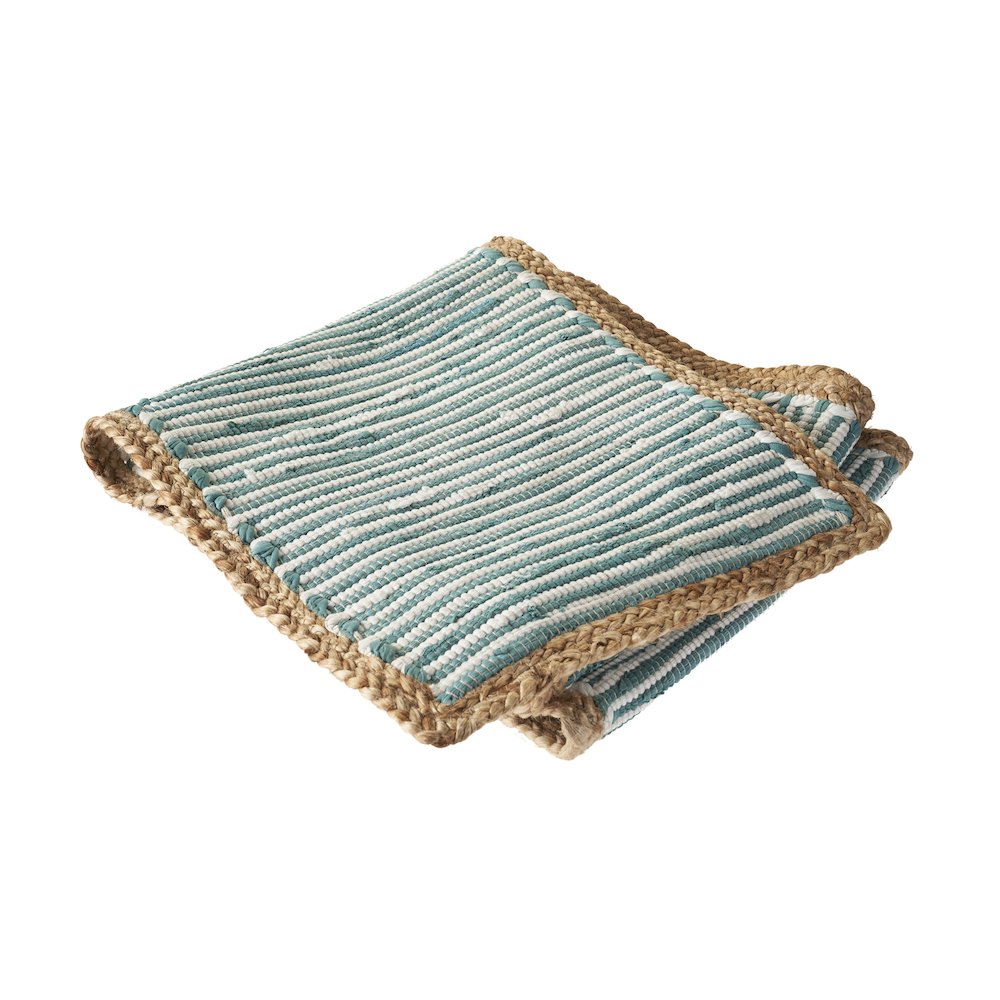 Striped Blue Bordered Table Runner