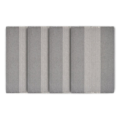 Harbor Gray Striped Handloomed Rectangular Placemat, Set of 4