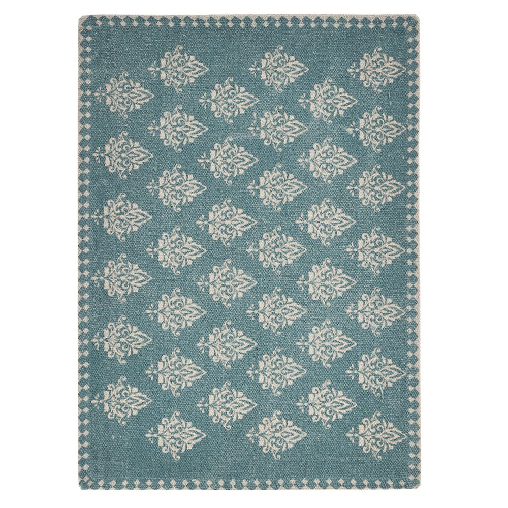 Jubilee Turquoise/Cream Damask Hand-Loomed Placemat, Set of 4