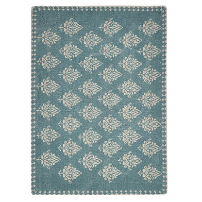 Jubilee Turquoise/Cream Damask Hand-Loomed Placemat, Set of 4