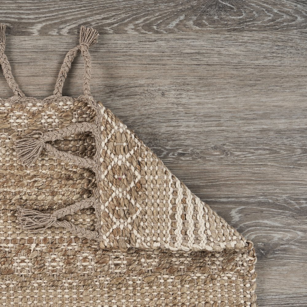 Delicate Natural Area Rug with Bordering