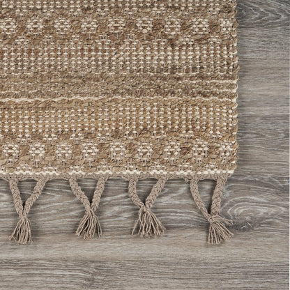 Delicate Natural Area Rug with Bordering