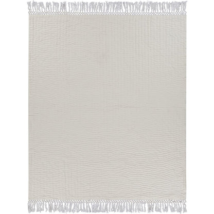 Cream Solid Hand-Woven All-Natural Cotton Throw Blanket