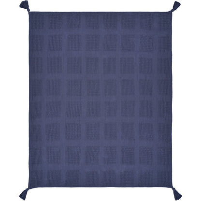 Indigo Solid All-Natural Cotton Throw Blanket