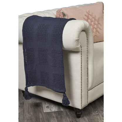 Indigo Solid All-Natural Cotton Throw Blanket