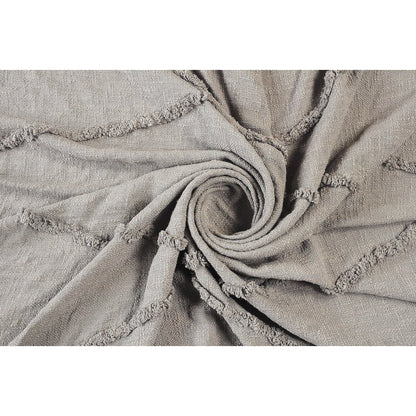 Evette Rios Diamond Tufted All-Natural Cotton Throw Blanket, Gray