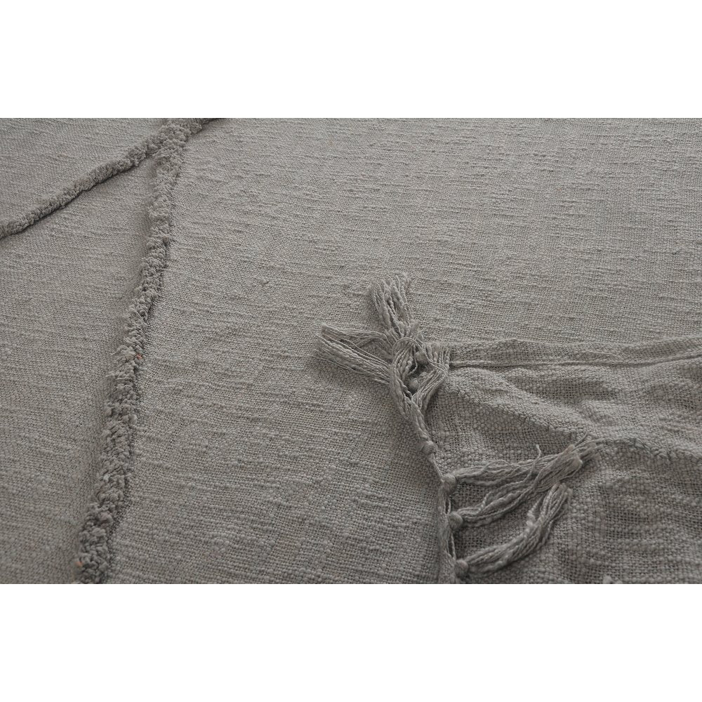 Evette Rios Diamond Tufted All-Natural Cotton Throw Blanket, Gray