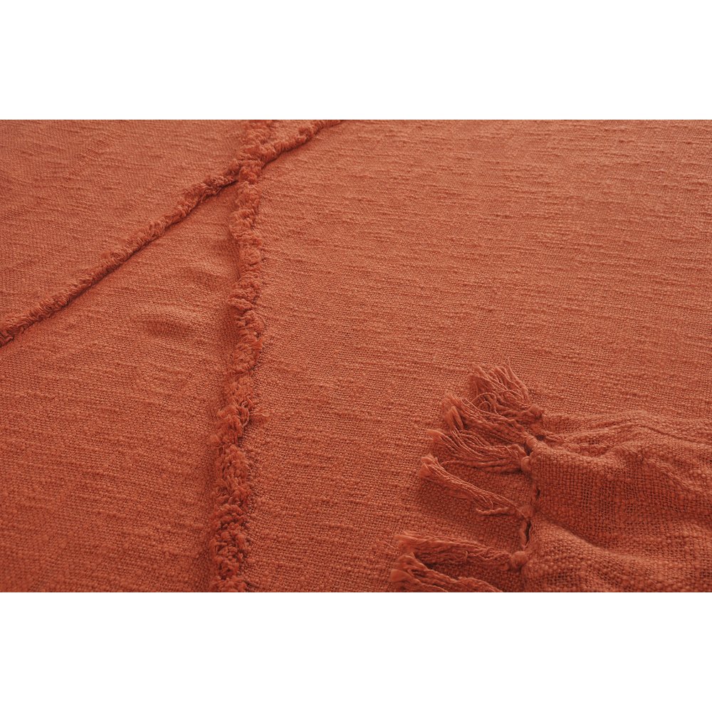 Orange Solid All-Natural Cotton Throw Blanket