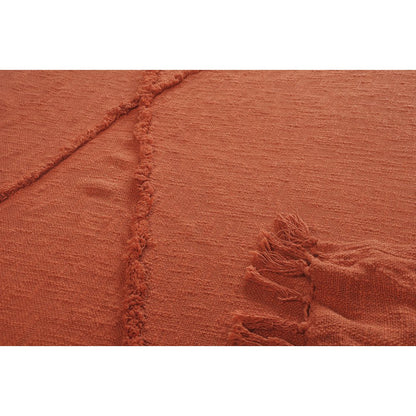 Orange Solid All-Natural Cotton Throw Blanket