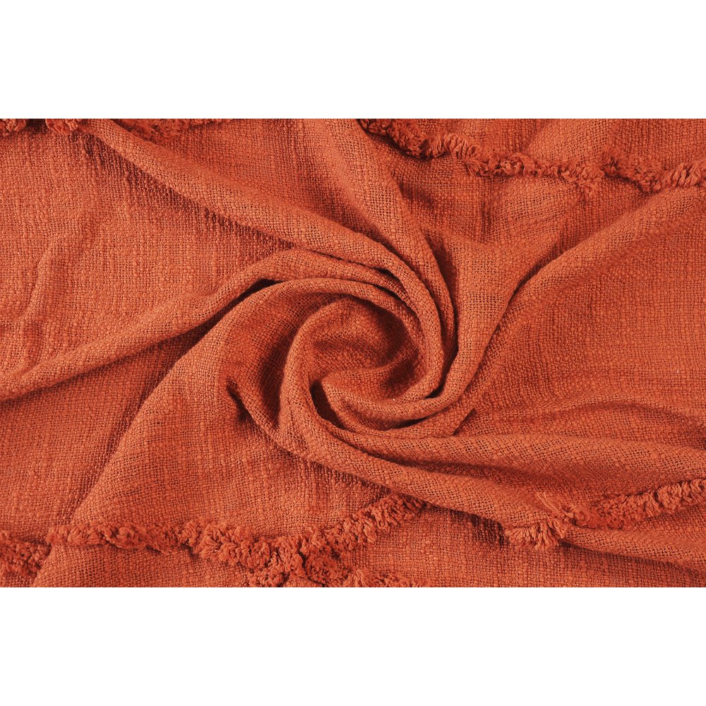 Orange Solid All-Natural Cotton Throw Blanket