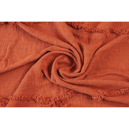 Orange Solid All-Natural Cotton Throw Blanket