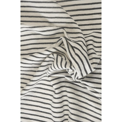 Black/White Striped All-Natural Cotton Throw Blanket
