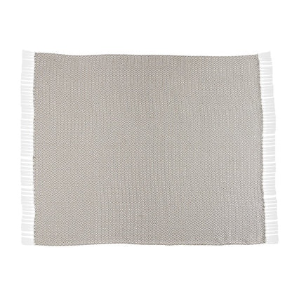 Tan/White Diamond All-Natural Cotton Throw Blanket