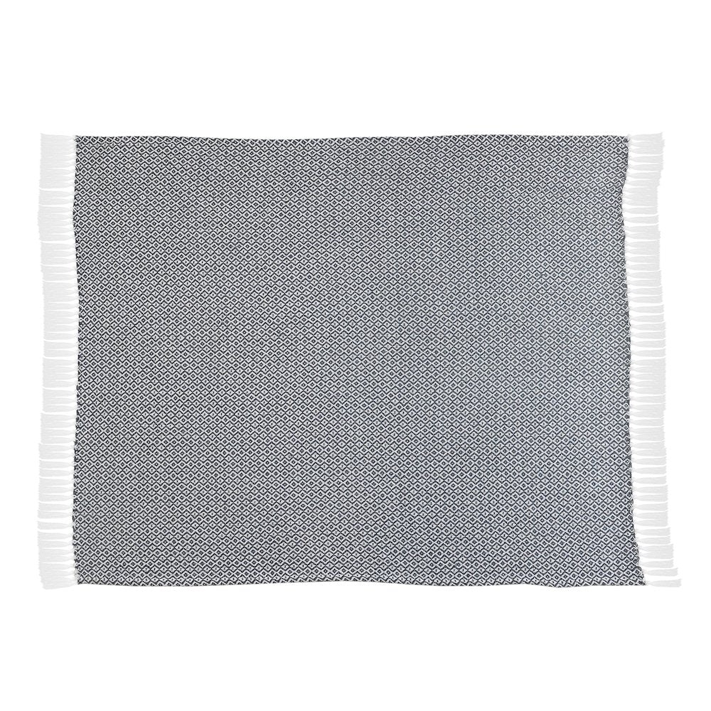 Blue/White Diamond All-Natural Cotton Throw Blanket