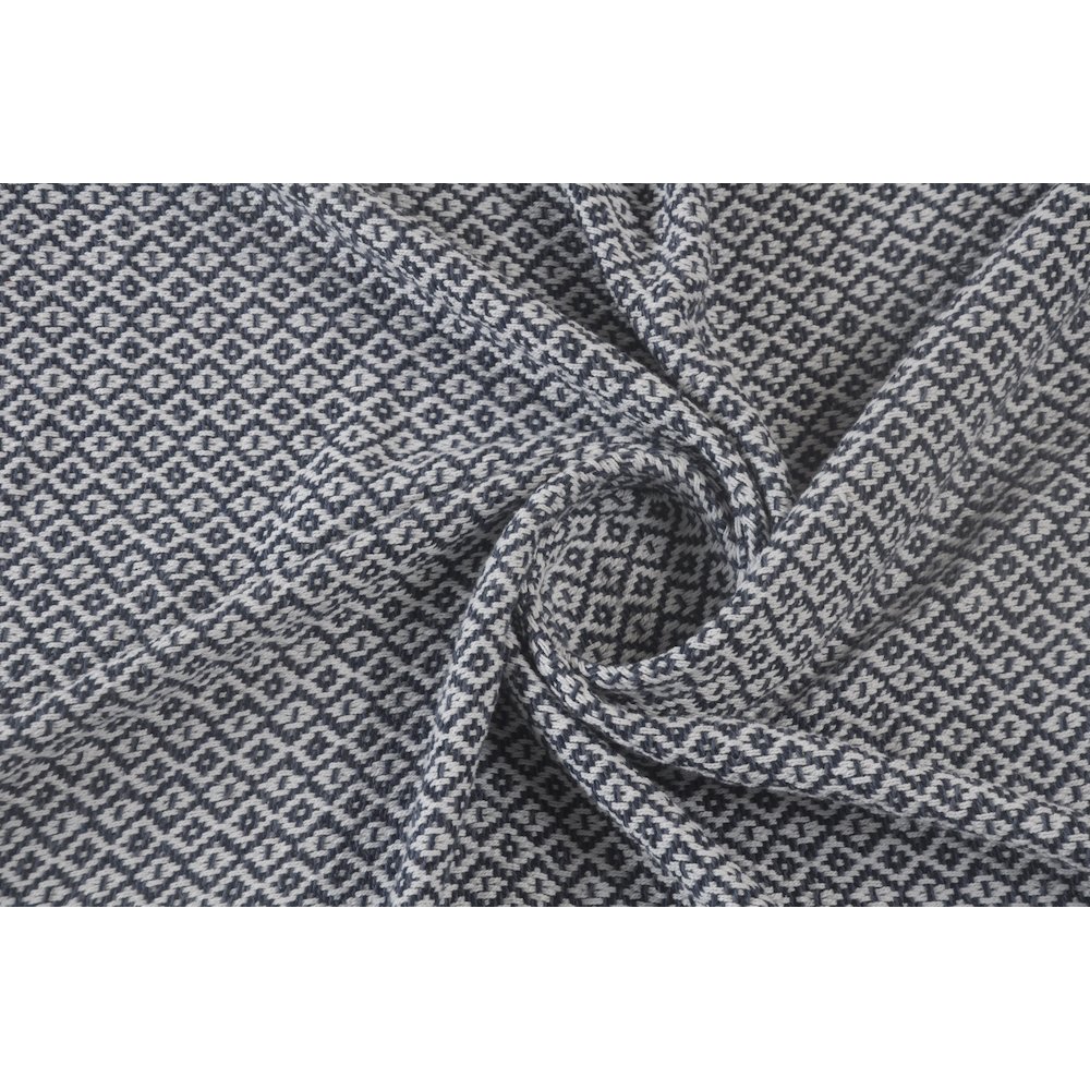 Blue/White Diamond All-Natural Cotton Throw Blanket