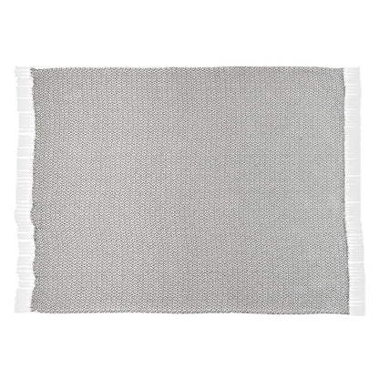 Grey/White Diamond All-Natural Cotton Throw Blanket