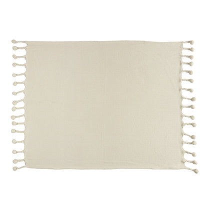 Cream Chevron All-Natural Cotton Throw Blanket