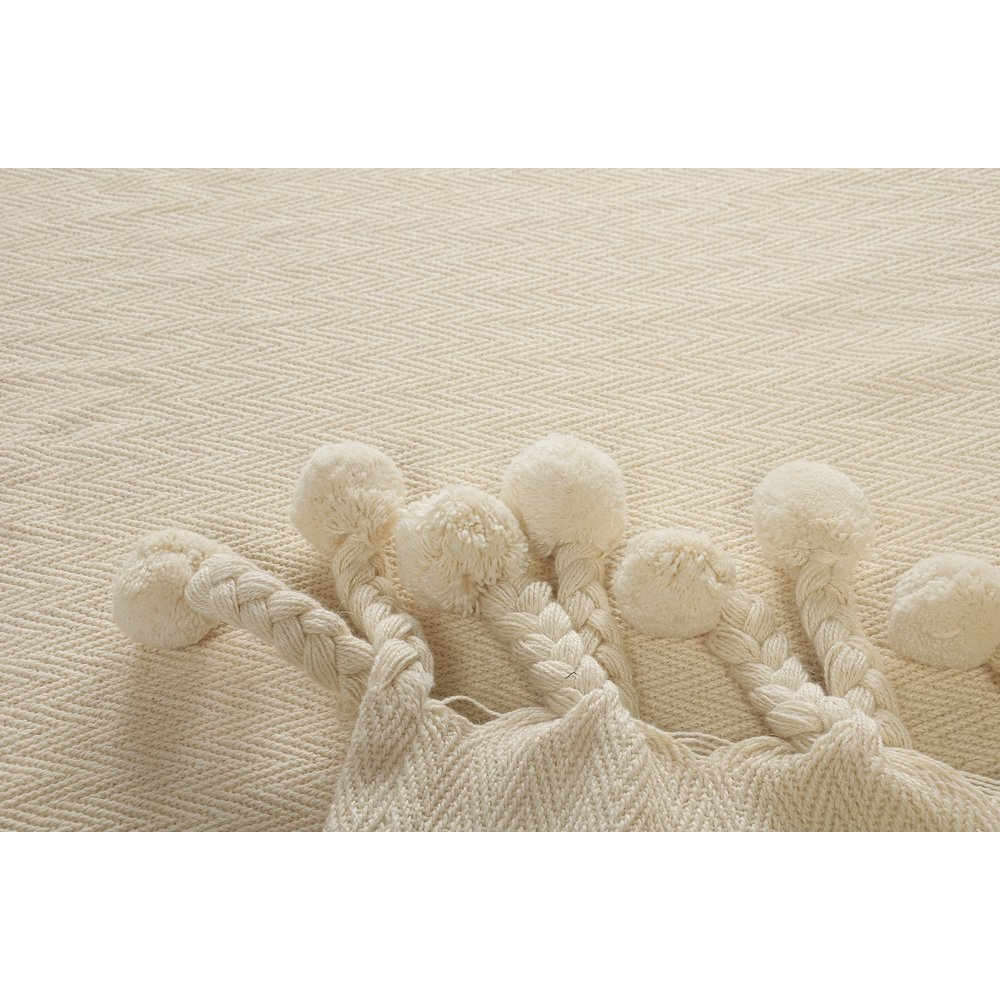 Cream Chevron All-Natural Cotton Throw Blanket