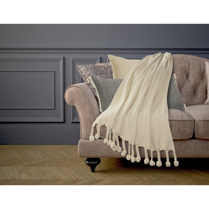 Cream Chevron All-Natural Cotton Throw Blanket