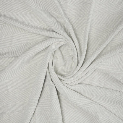 Grey/Cream Herringbone All-Natural Cotton Throw Blanket