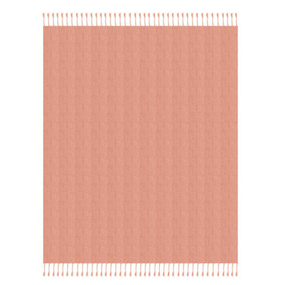 Coral Solid Hand-Woven All-Natural Cotton Throw Blanket