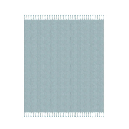 Light Blue Solid Hand-Woven All-Natural Cotton Throw Blanket