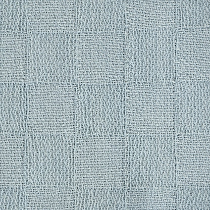 Light Blue Solid Hand-Woven All-Natural Cotton Throw Blanket