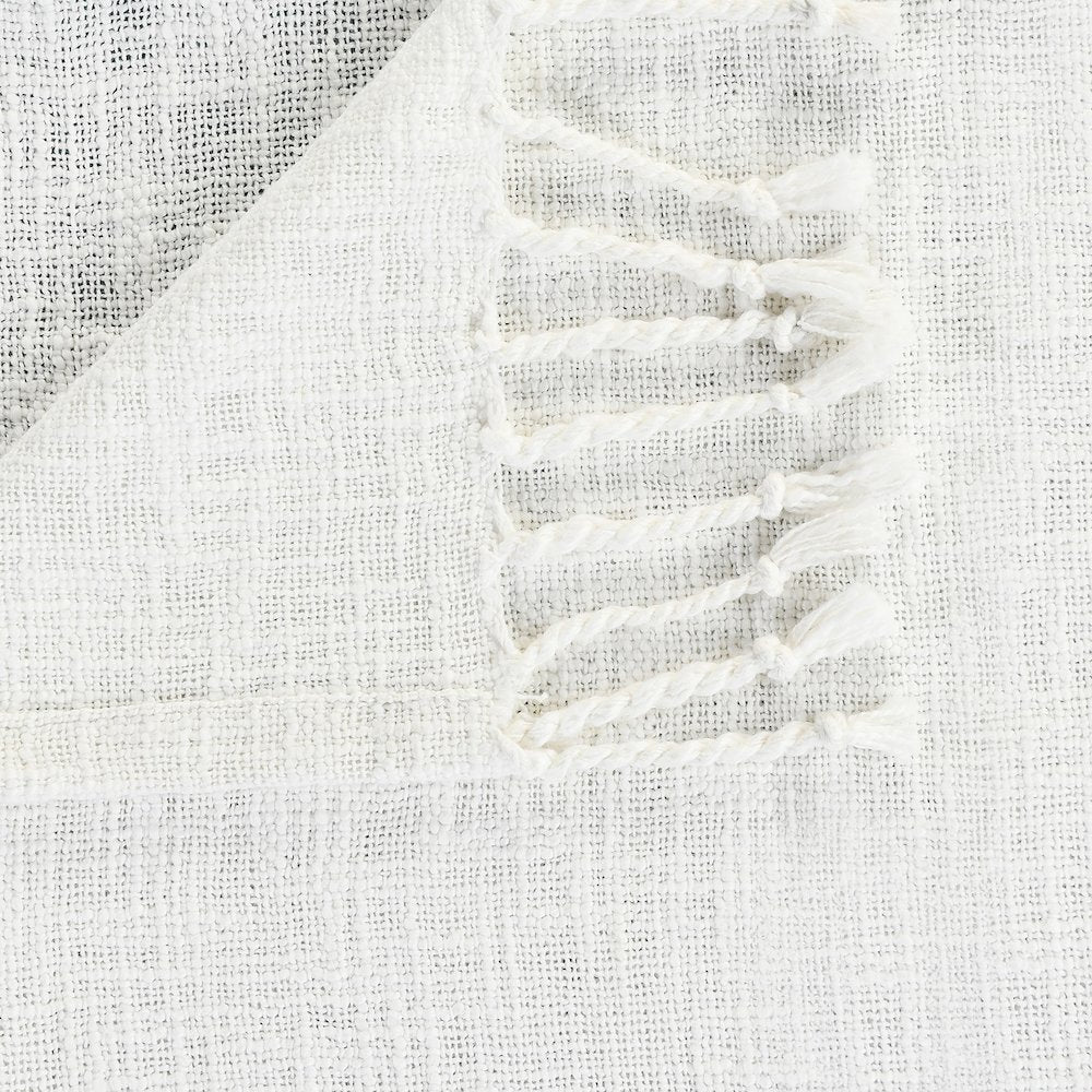 Blue/White Ombre Hand-Woven All-Natural Cotton Throw Blanket