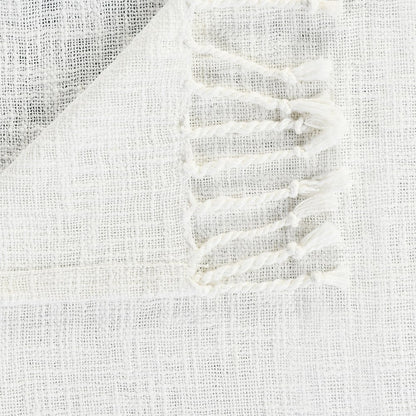 Blue/White Ombre Hand-Woven All-Natural Cotton Throw Blanket