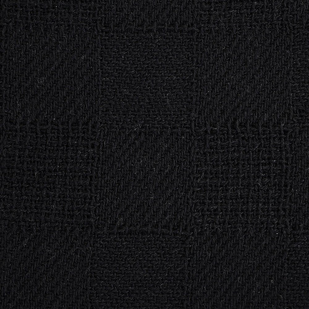 Black Solid Hand-Woven All-Natural Cotton Throw Blanket